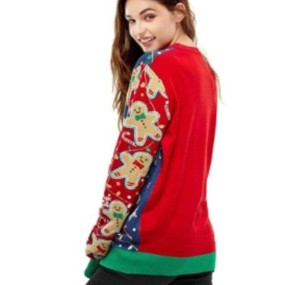You Look Ugly Today Gingerbread Rocks Holiday Party Ugly Cardigan Sweater XL - Picture 4 of 13